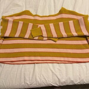 Striped Pink and Green Women's Sweater